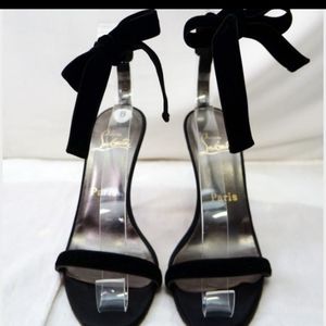 Christian Louboutin Velvet bow Chrystal Heel
